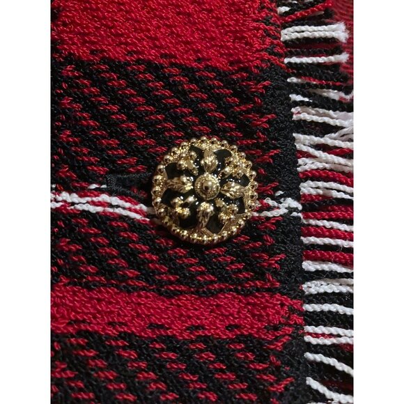 Vintage St John Marie Gray Tweed Plaid Jacket 12 Gold Buttons Money Luxury Cabin - Picture 4 of 9